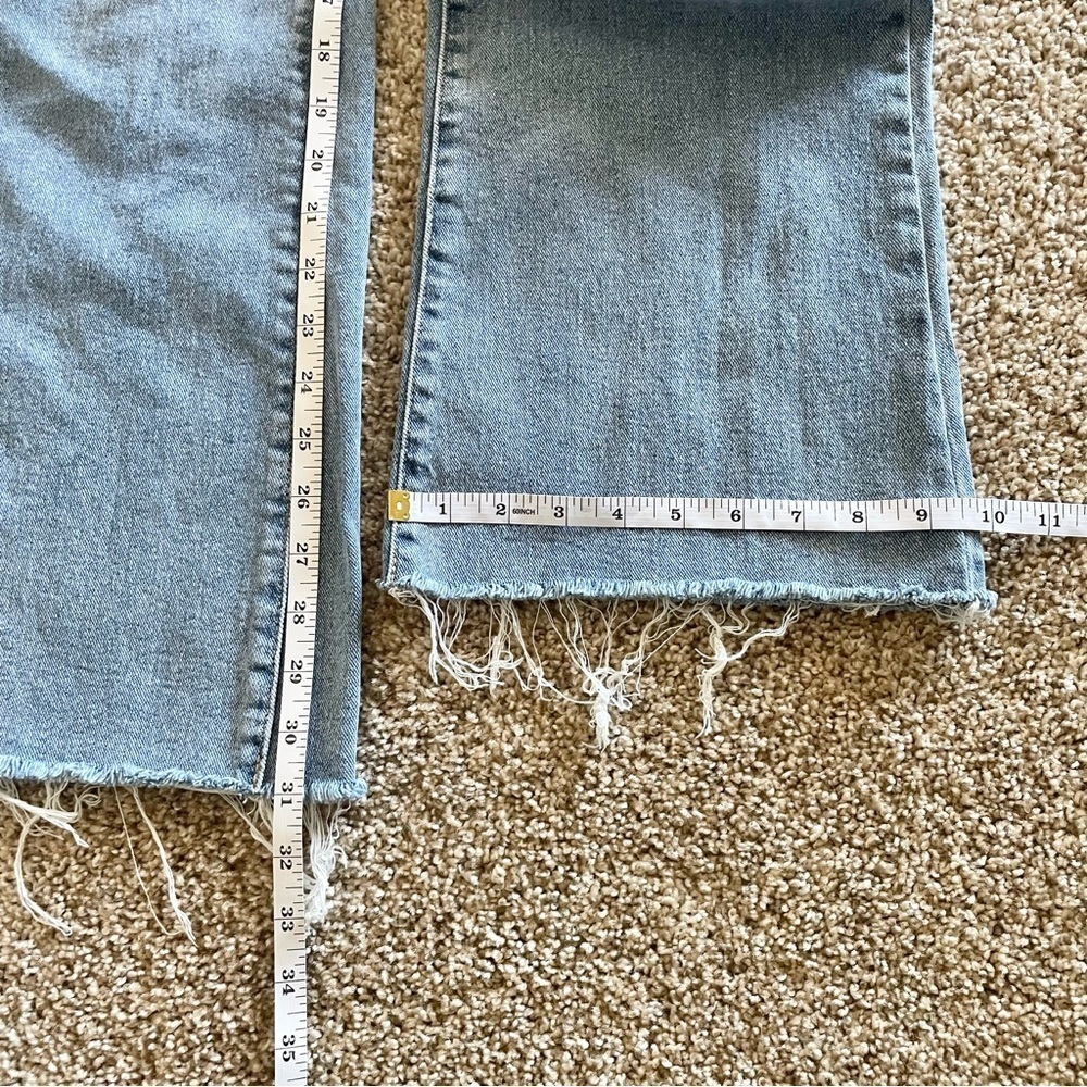 Seven7 Slim Flare Jeans Women’s 10 Blue Light Wash High Rise Ripped Boho Stretch - Picture 10 of 12